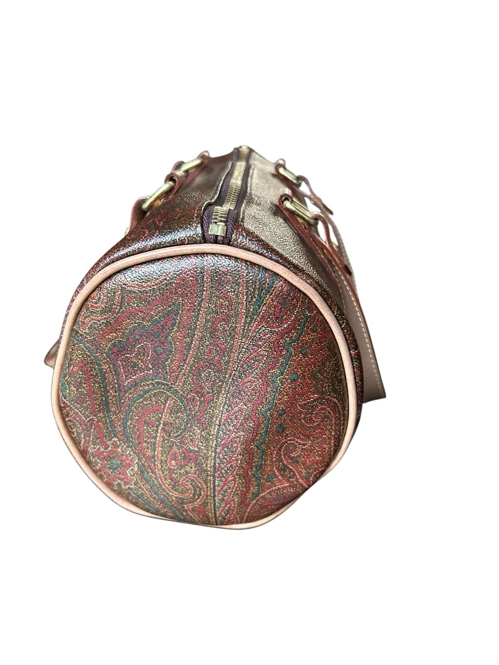 EXCELLENT VINTAGE ETRO Milano 12" Large Paisley Papillion Boston Barrel Bag 2001 - Picture 4 of 11